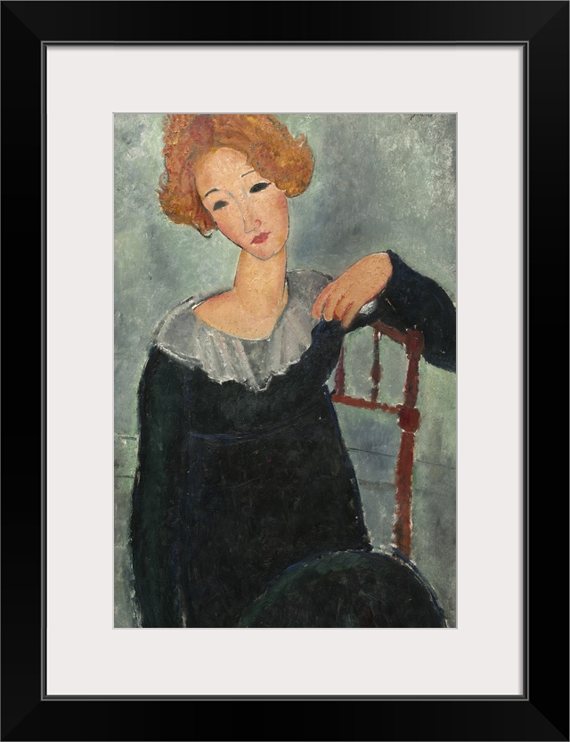 Woman with Red Hair, by Amedeo Modigliani, 1917, Italian painting, oil on canvas. This is one of several 1917 portraits, p...