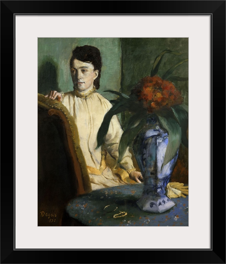 Edgar Degas, French School. Woman with the Oriental Vase. 1872. Oil on canvas, 0.65 x 0.54 m. Paris, musee d'Orsay. Degas ...
