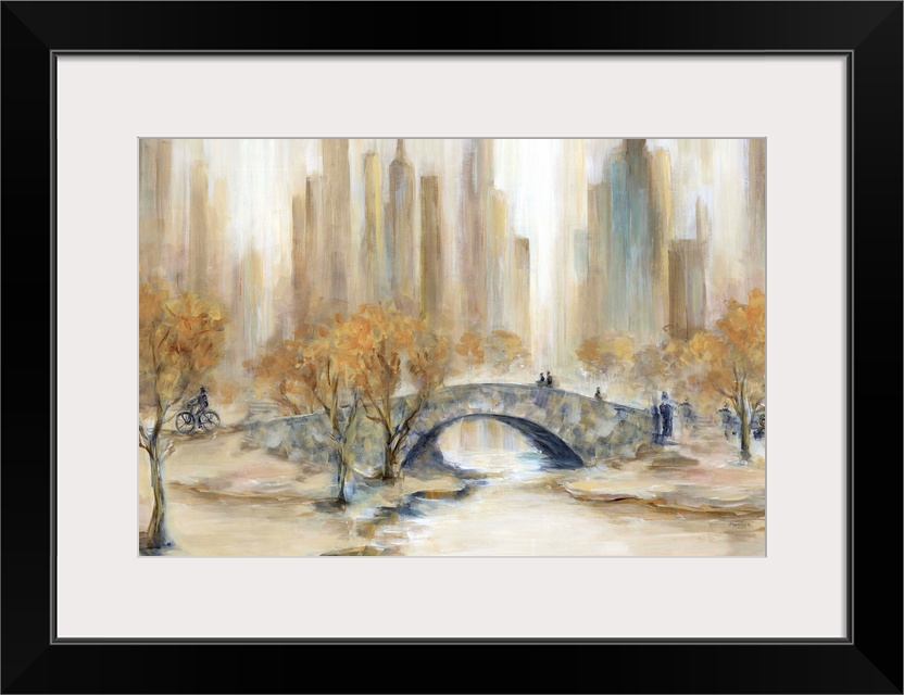 Abstract painting of Central Park, NYC in Autumn.