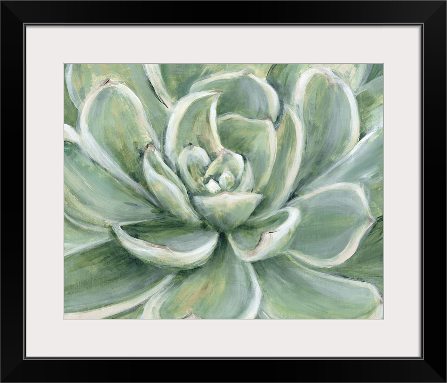 Contemporary painting of a close-up succulent.