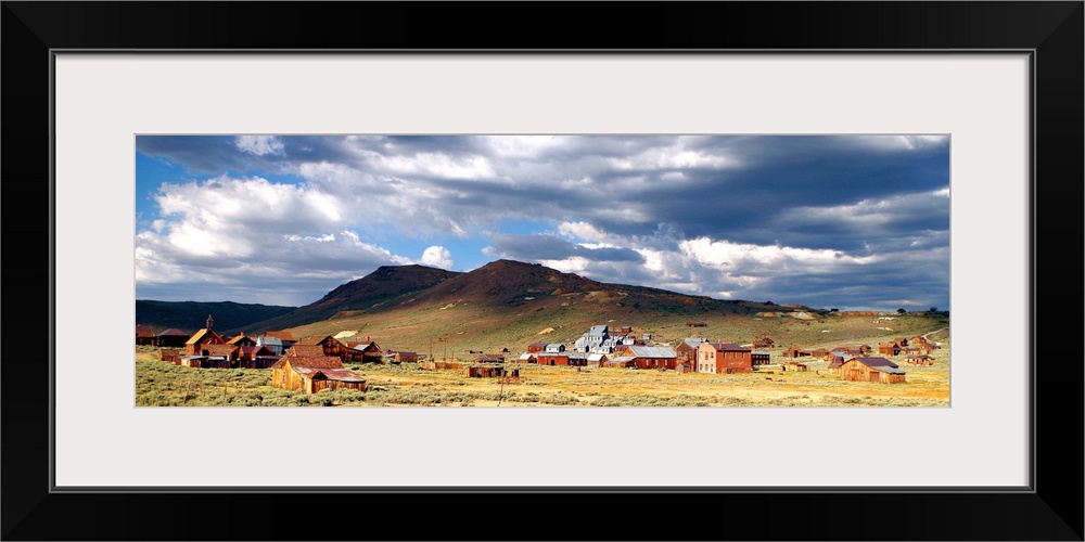 Panoramic view of a ghost town in California.