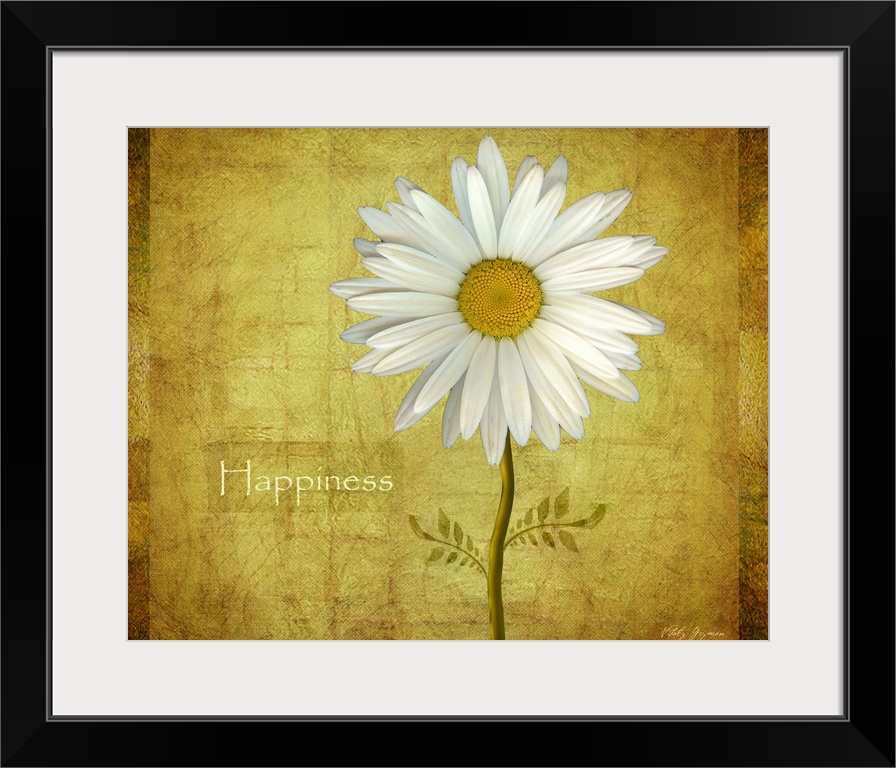 Canvas print of a flower on top of a grungy background.