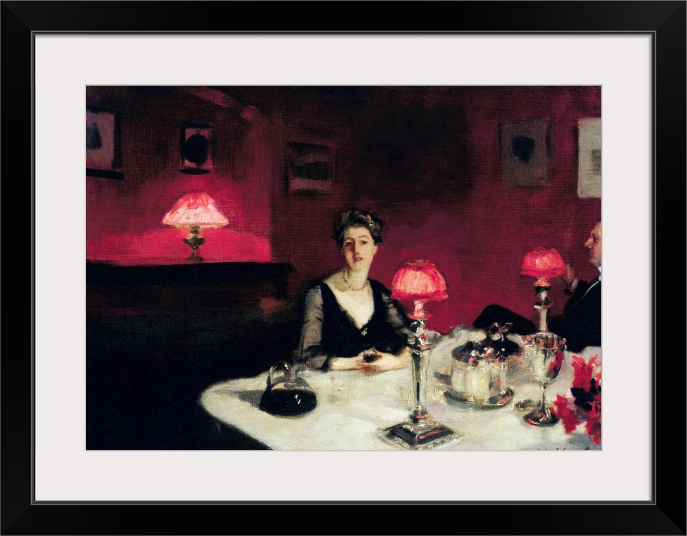 John Singer Sargent (American, 1856-1925), A Dinner Table at Night, 1884, 51.4 x 66.7 cm (20.2 x 26.2 in), Fine Arts Museu...