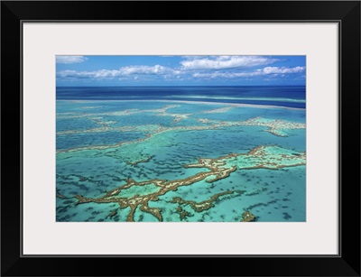 Aerial of Great Barrier Reef at Whitsunday Island