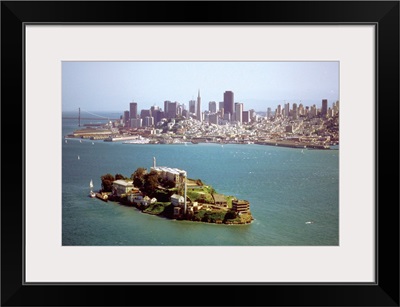Alcatraz Island and the San Francisco Bay and skyline of San Francisco, California, USA