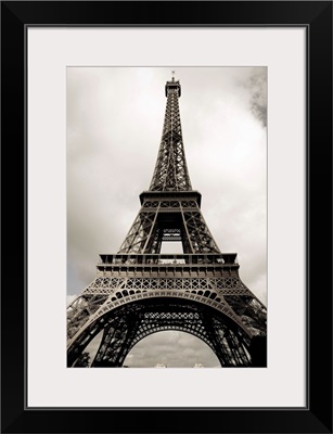 Amazing Eiffel Tower in Paris, France on cloudy day