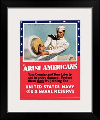 Arise Americans Navy Recruitment Poster By Mcclelland Barclay