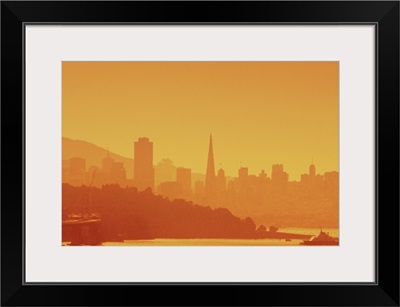 Bright San Francisco sunset.