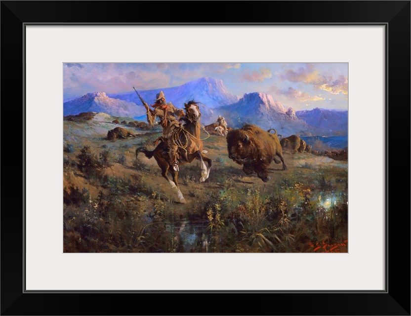 Edgar Samuel Paxson (American, 1852-1919), Buffalo Hunt, 1905, oil on canvas, Buffalo Bill Historical Center, Cody, Wyoming.