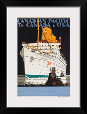 Canadian Pacific To Canada And Usa, Empress Of Britain Cruise Poster