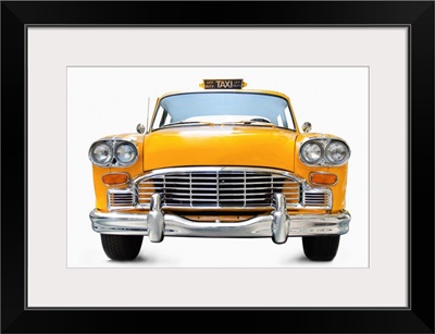 Classic yellow cab on white background