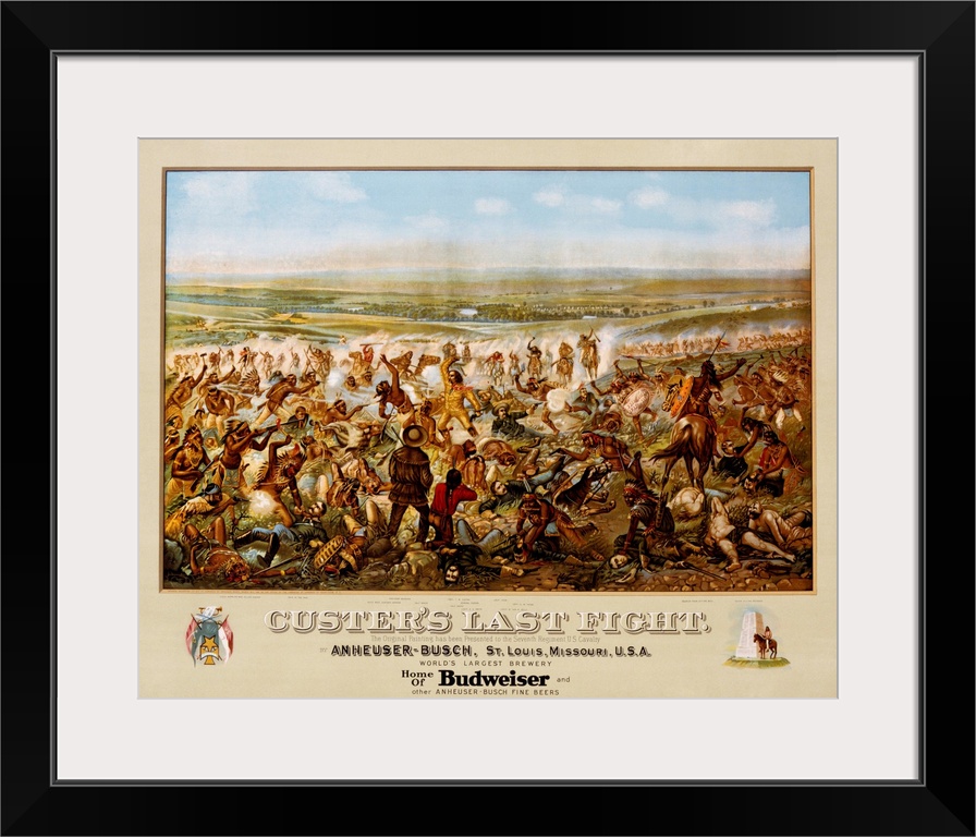 Custer's Last Fight Color Print From Painting