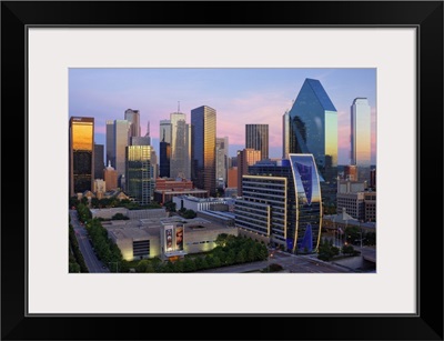 Dallas skyline at dusk, Texas