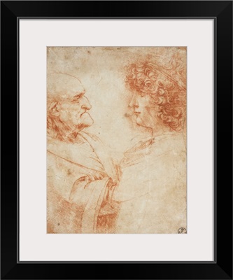 Drawing of an Old Man and a Youth by Leonardo da Vinci