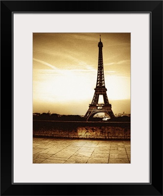 Eiffel Tower with sunset