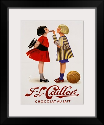 F-L Cailler's Chocolat Au Lait Chocolate Advertisement Poster