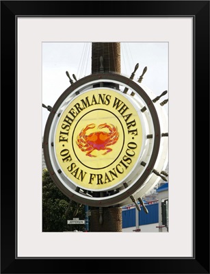 Fishermans wharf of San Francisco sign, close up