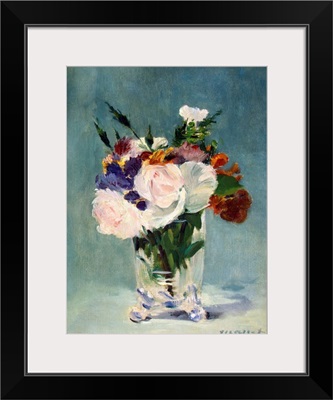 Flowers In A Crystal Vase By Edouard Manet