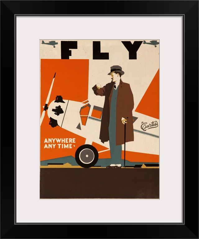 Business man in front of Curtiss-Wright Robin 4C-1 aircraft