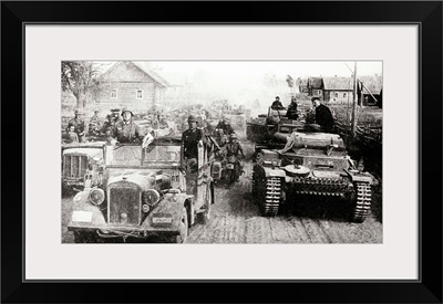 German Military Convoy In Occupied Russia