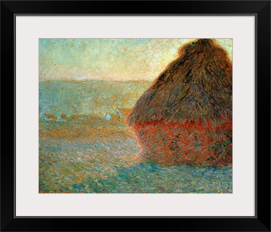 Haystack At Sunset By Claude Monet