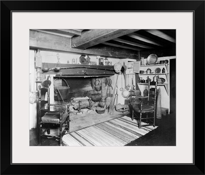 Interior of Early American Furnished Kitchen, 1650