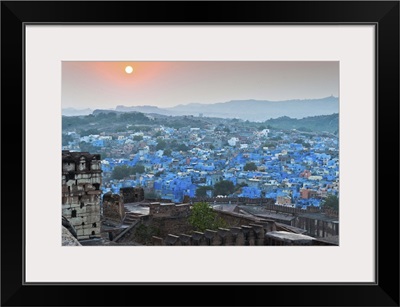 Jodhpur (Rajasthan, India) Blue City seen from Jodhpur Fort at sunset.