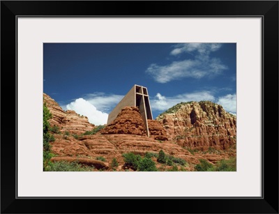 Low angle view of a Chapel on a cliff, Sedona, Arizona