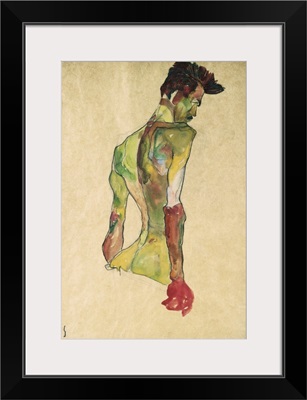 Male Nude In Profile Facing Right By Egon Schiele