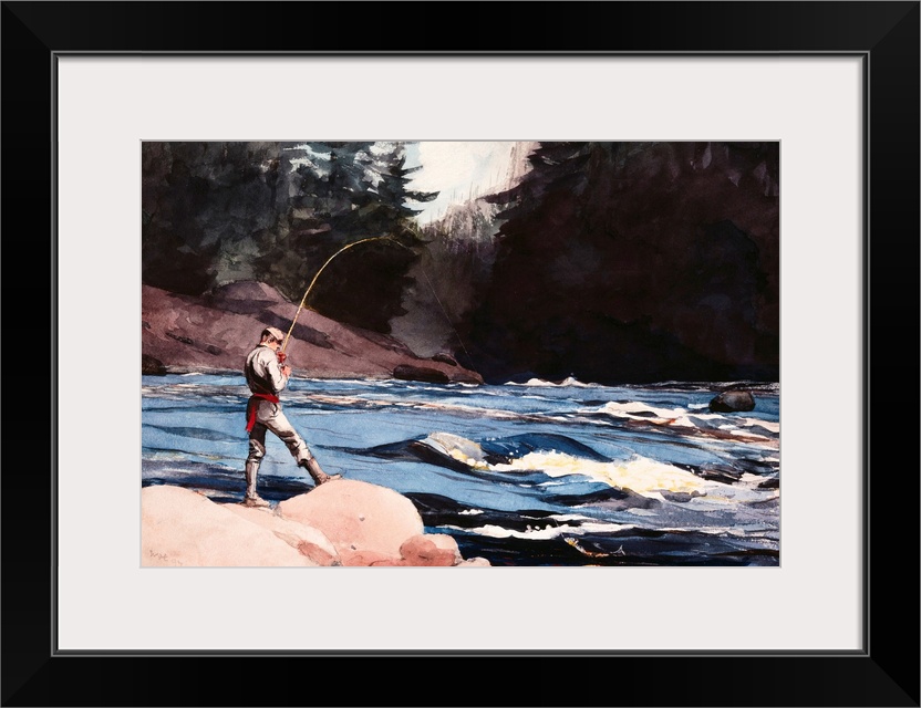 Man Fishing A New England Stream By Winslow Homer