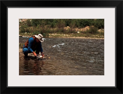 Man Panning For Gold On The South Platte River