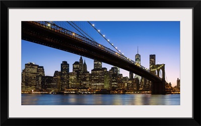 Manhattan and Brooklyn Bridge at dusk, New York City