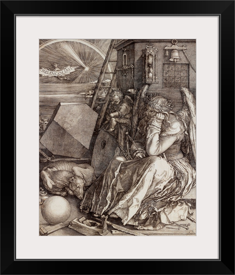 Albrecht Durer (German, 1471-1528), Melencolia I, 1514, engraving, 23.8 x 18.5 cm (9.4 x 7.3 in), private collection