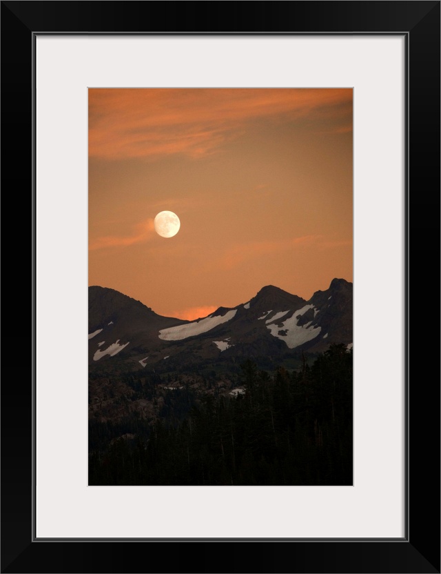 Moon over mountain range