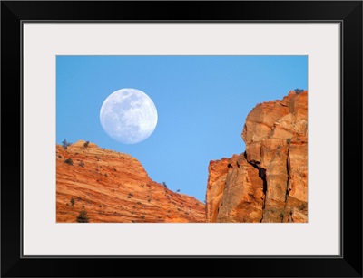 Moonrise At Zion National Park