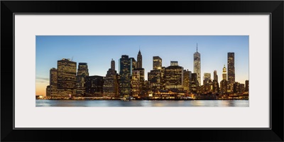 New York, Skyline of Manhattan at Dusk