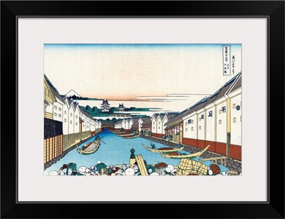 Nihonbashi Bridge In Edo By Katsushika Hokusai