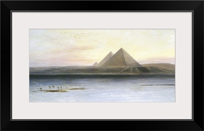 Painting of Egyptian pyramids by Edward Lear