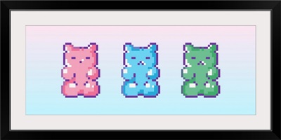 Pink, Blue, Green Pixel Marmalade Gummy Bears