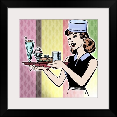 Portrait of 1950s waitress