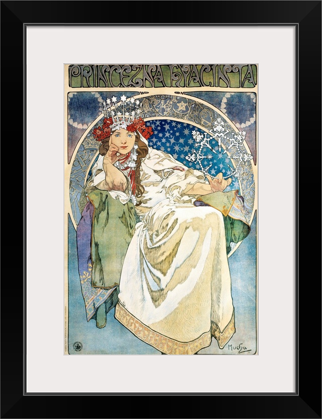 Poster of Alphonse Mucha (1860-1939) for the premiere performance of the Ballet La princesse Hyacinthe of Oskar Nedbal (18...