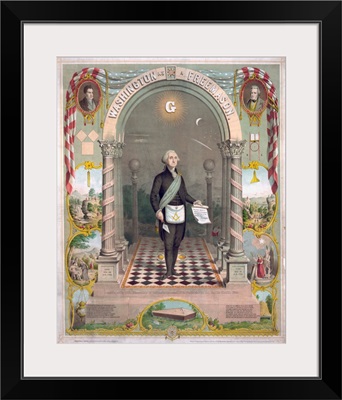 Print Of President George Washington Dressed As A Freemason