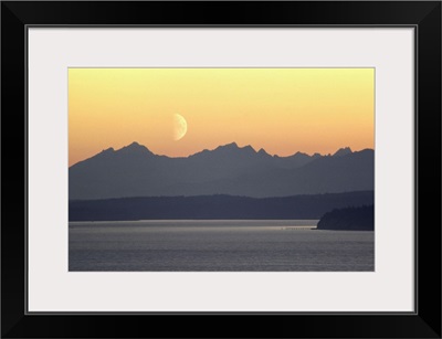 Puget Sound Moonset - Washington