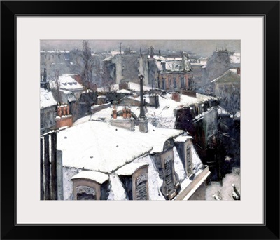 Rooftops In The Snow (Snow Effect) By Gustave Caillebotte