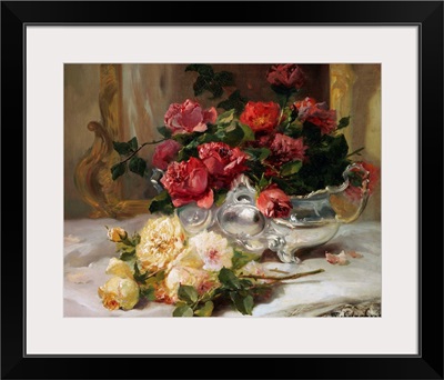 Roses On A Dressing Table By Eugene Henri Cauchois