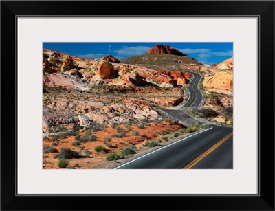 Scenic drive through Valley of Fire Nevada, USA.