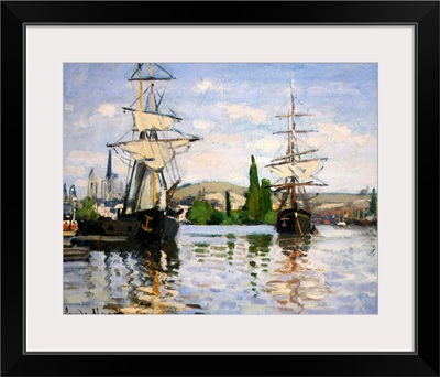 Ships Riding On The Seine At Rouen By Claude Monet