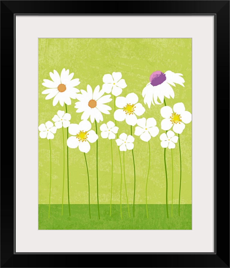 Graphic Spring Flowers poster illustration
