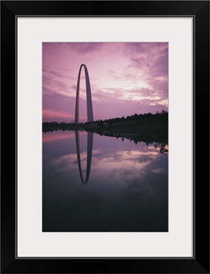 St. Louis Arch reflecting in Mississippi River, Missouri