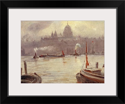St. Paul'S Cathedral And River Thames, London, England By George Hyde-Pownall
